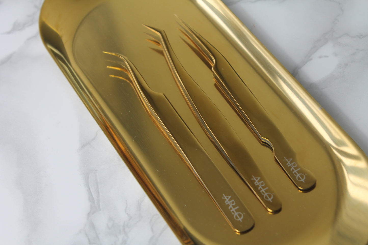 3pcs Eyelash Tweezer Kit-Gold
