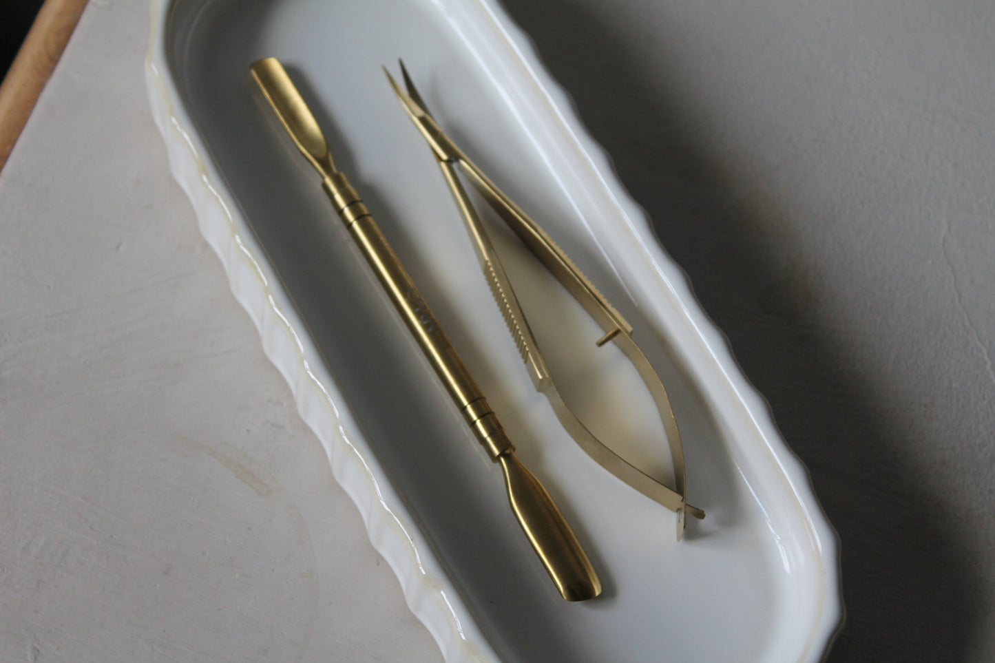 The 'Liora' Cuticle Pusher- Brushed Gold